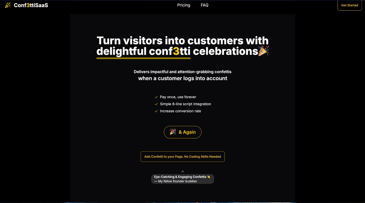 ConfettiSAAS Web App